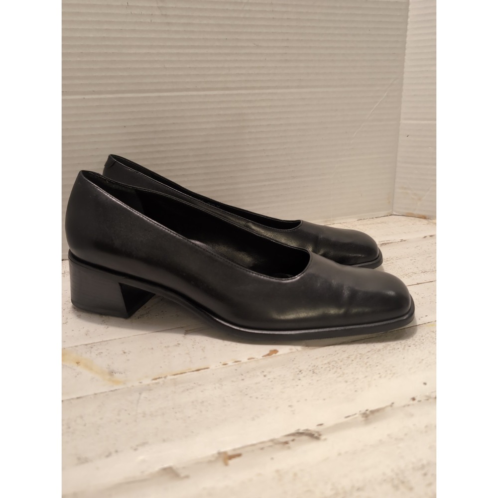 ROCKPORT Women's Black Leather Dress Heels Pumps Shoes Sz 8.5 Narrow Preppy